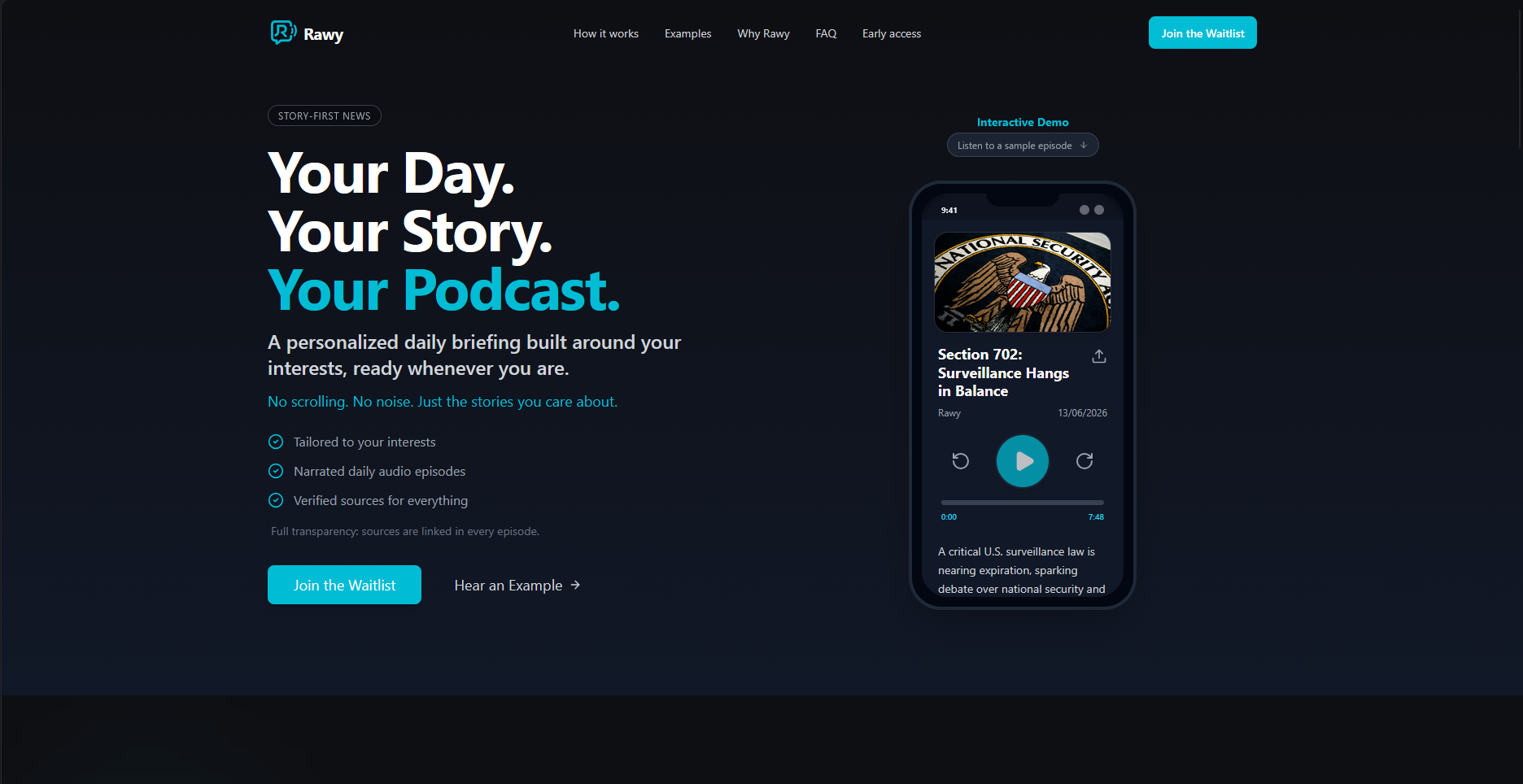 Rawy – AI-Powered Personalized News Podcast
